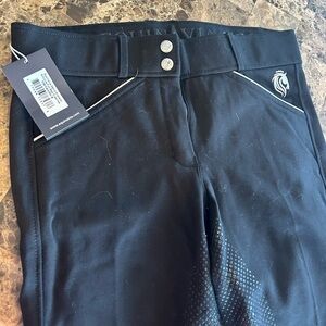 BNWT - Equinavia Astrid Silicone Full Seat Breeches - Black/White  US size 28